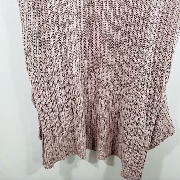 Free People Mauve Taupe Knit Open Front Sweater Shrug Vest Small Cotton Linen - Picture 5 of 11